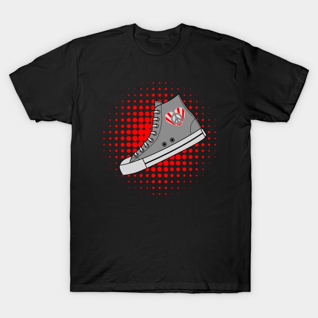 Grey High Top Sneaker T-Shirt by 1001Kites